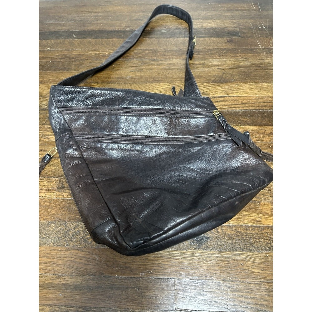 Sven BerkeleyUSA brown Shoulder Leather Bag With Many Different Compartments - Picture 1 of 16